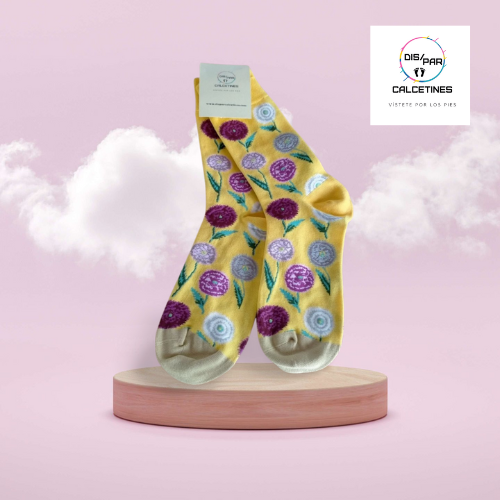 Calcetines de Flores Amarillos